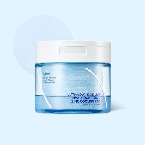 Isntree Ultra-Low Molecular Hyaluronic Acid Zinc Cooling Pad 150ml(60P)-thekimyoung.com