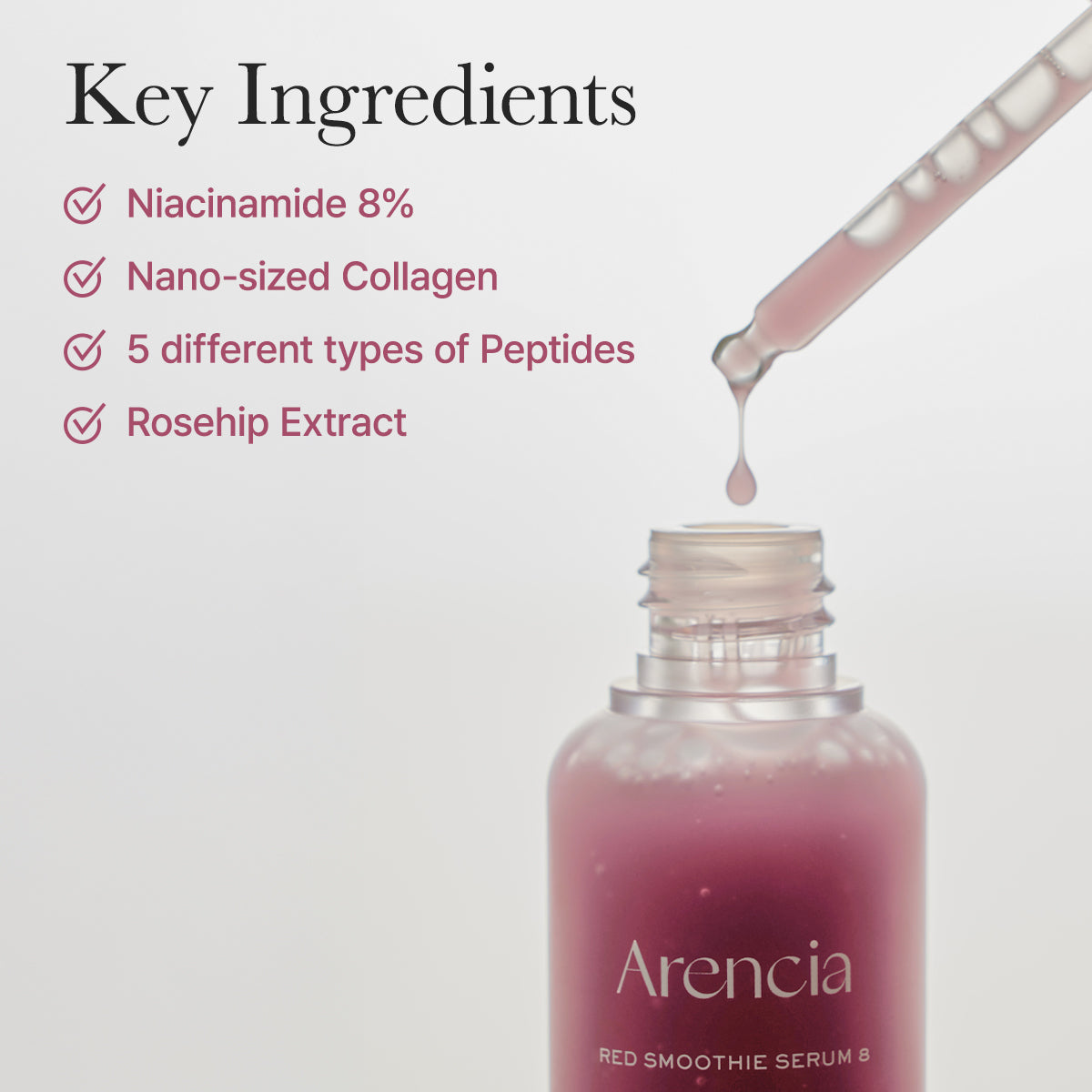 Arencia - Red Collagen + Peptide Smoothie Serum (30ml)-thekimyoung.com
