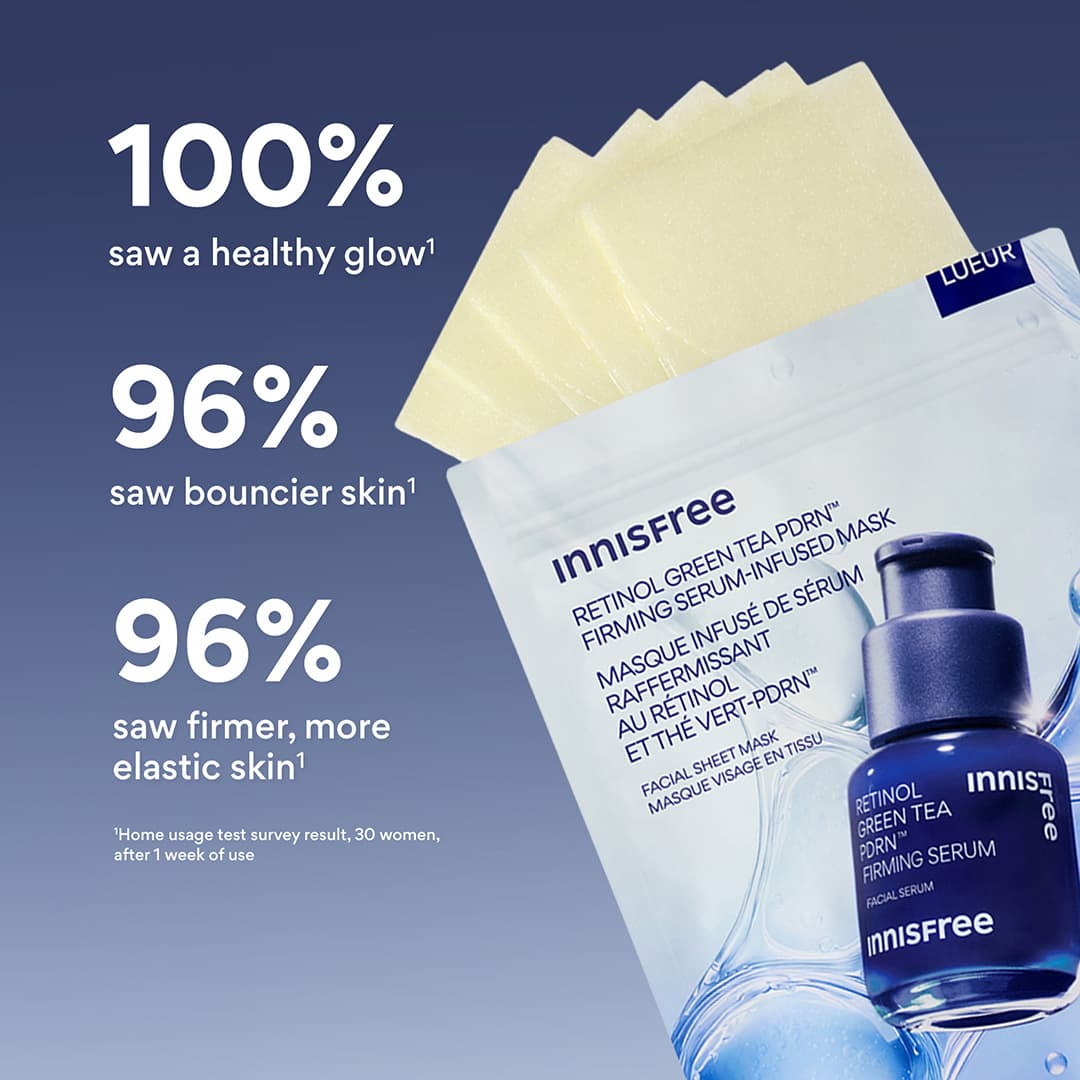 Innisfree New Retinol PDRN Skin Booster Ampoule Gel Mask Sheet (5 Sheets)-thekimyoung.com