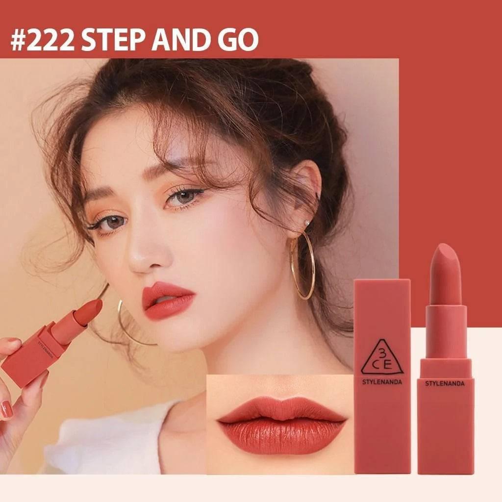 3CE Mood Recipe Matte Lip Color 3.5g (8 Colors) #No2 Lipstick 3CE #222 Step And Go