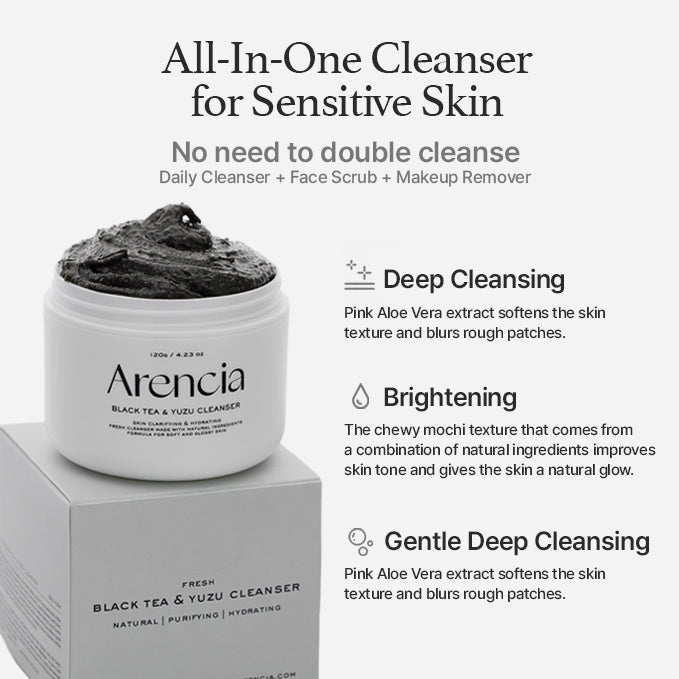 Arencia - Black Tea Rice Mochi Cleanser-thekimyoung.com
