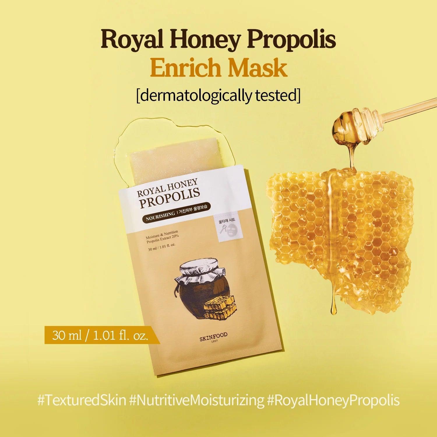 SKINFOOD Royal Honey Propolis Mask 30ml X 10ea-thekimyoung.com