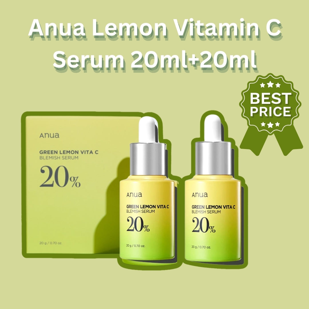 Anua Green Lemon Vitamin C Blemish Serum 20ml+20ml (Double Pack) Face Serum Anua