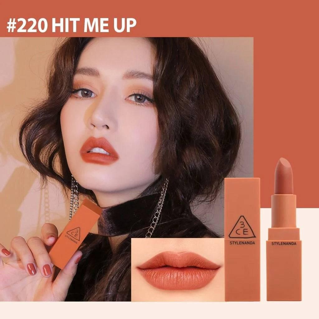 3CE Mood Recipe Matte Lip Color 3.5g (8 Colors) #No2 Lipstick 3CE #220 Hit Me Up