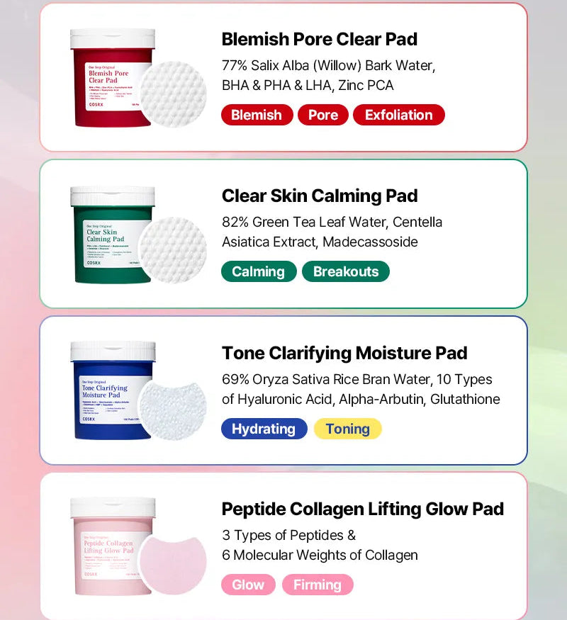 COSRX - One Step Original Peptide Collagen Lifting Glow Pad (100 Pads)-thekimyoung.com