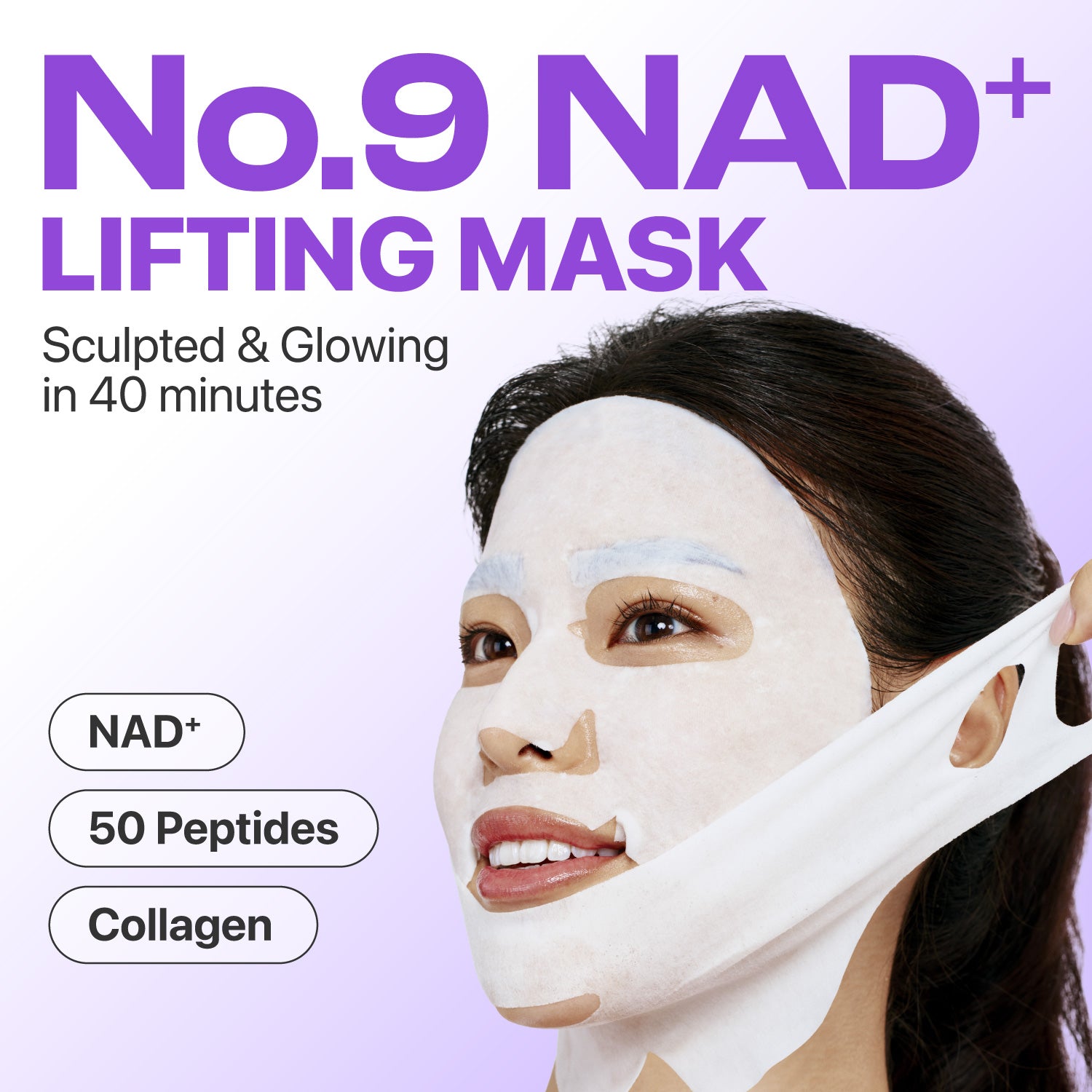 numbuzin - No.9 NAD Bio Lifting-sil Full Face Mask (4 Sheets + Lifting Band)-thekimyoung.com