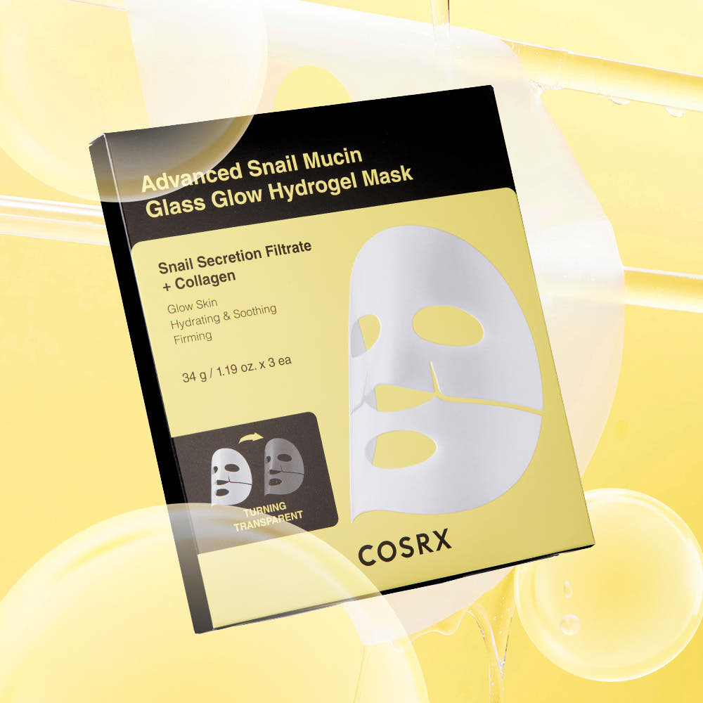 COSRX - Advanced Snail Mucin Glass Glow Hydrogel Mask (3 Sheets)-thekimyoung.com