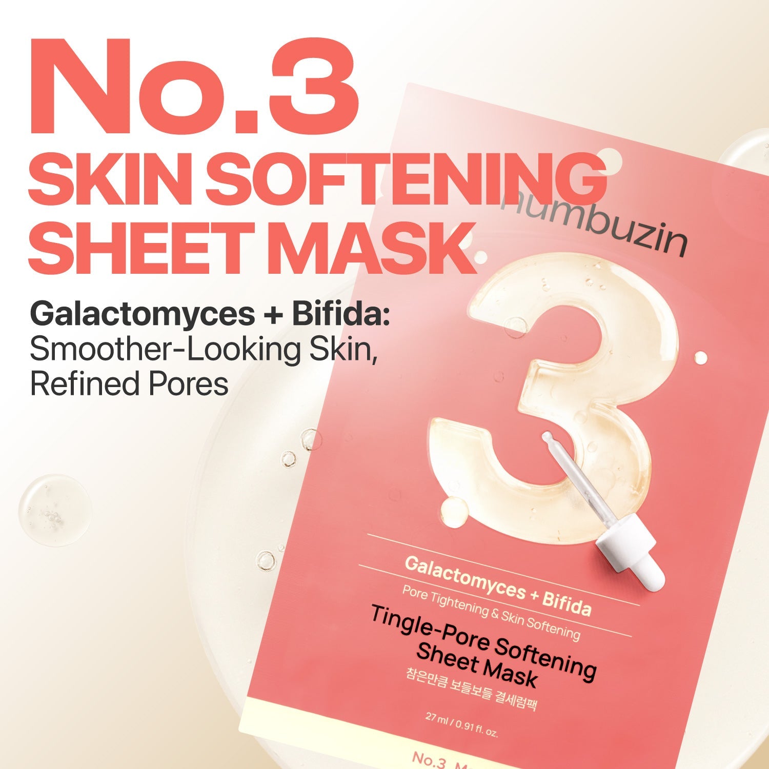 numbuzin - No.3 Tingle-Pore Softening Sheet Mask (5 Sheets)-thekimyoung.com