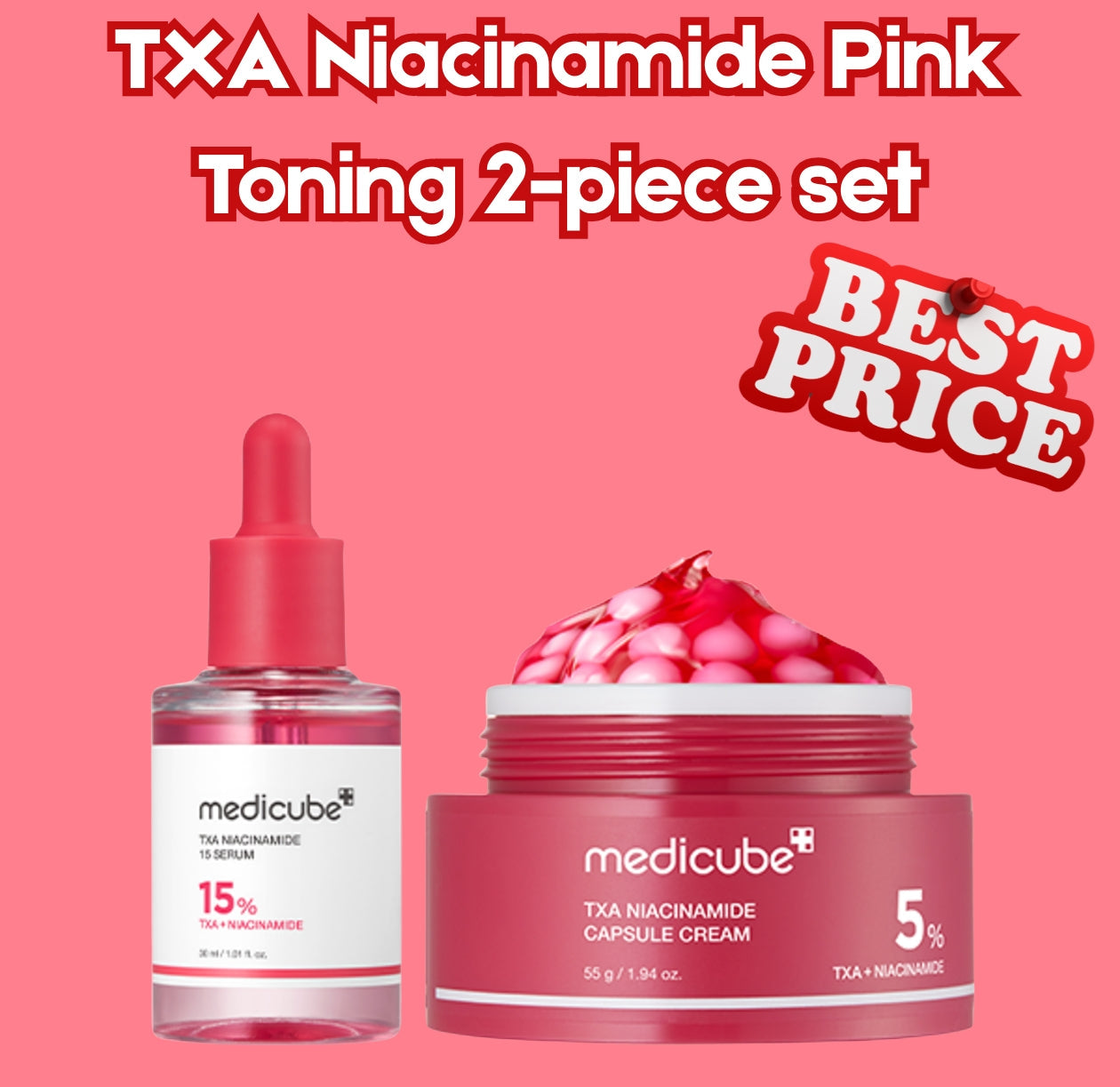 medicube TXA Niacinamide Pink Toning 2-piece set Anti Aging Set medicube