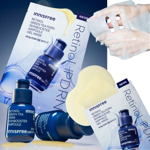 Innisfree New Retinol PDRN Skin Booster Ampoule Gel Mask Sheet (5 Sheets)-thekimyoung.com