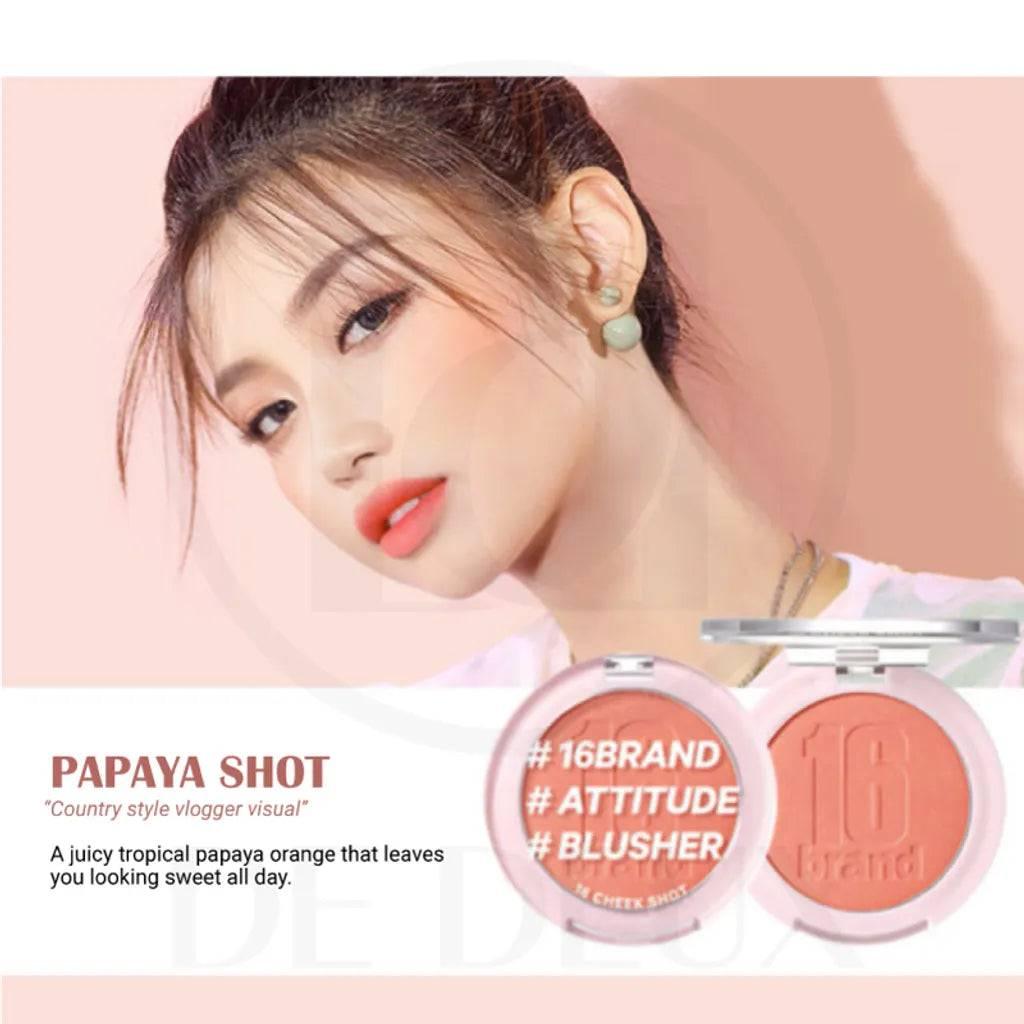 16BRAND Cheek Shot 6g (6 colors) Face Blush 16BRAND PAPAYA SHOT