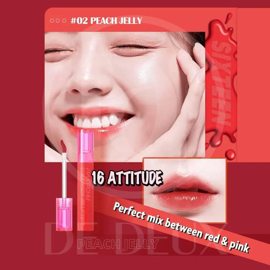 16BRAND 16 FRUIT-CHU COLLAGEN JELLY TINT (3 colors) LIP TINT 16BRAND #02 Peach Jelly