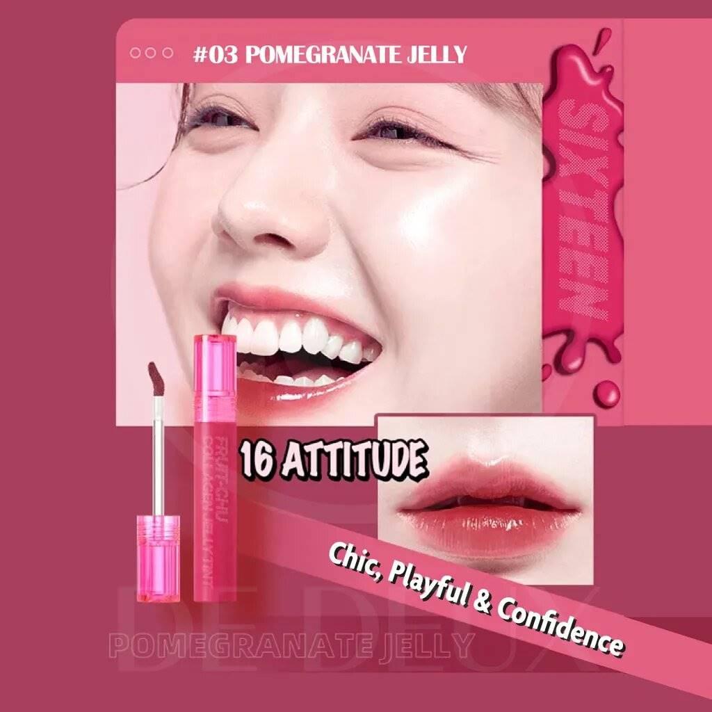 16BRAND 16 FRUIT-CHU COLLAGEN JELLY TINT (3 colors) LIP TINT 16BRAND #03 Pomegranate Jelly