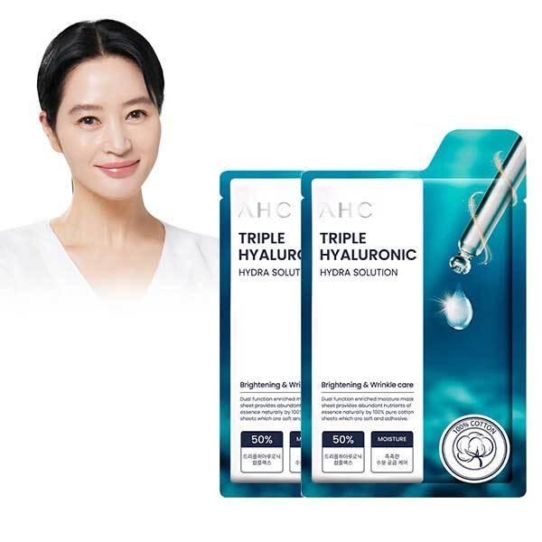 AHC Triple Hyaluronic 100% Pure Cotton MASK Sheet 25ml x 10ea Mask Sheet AHC