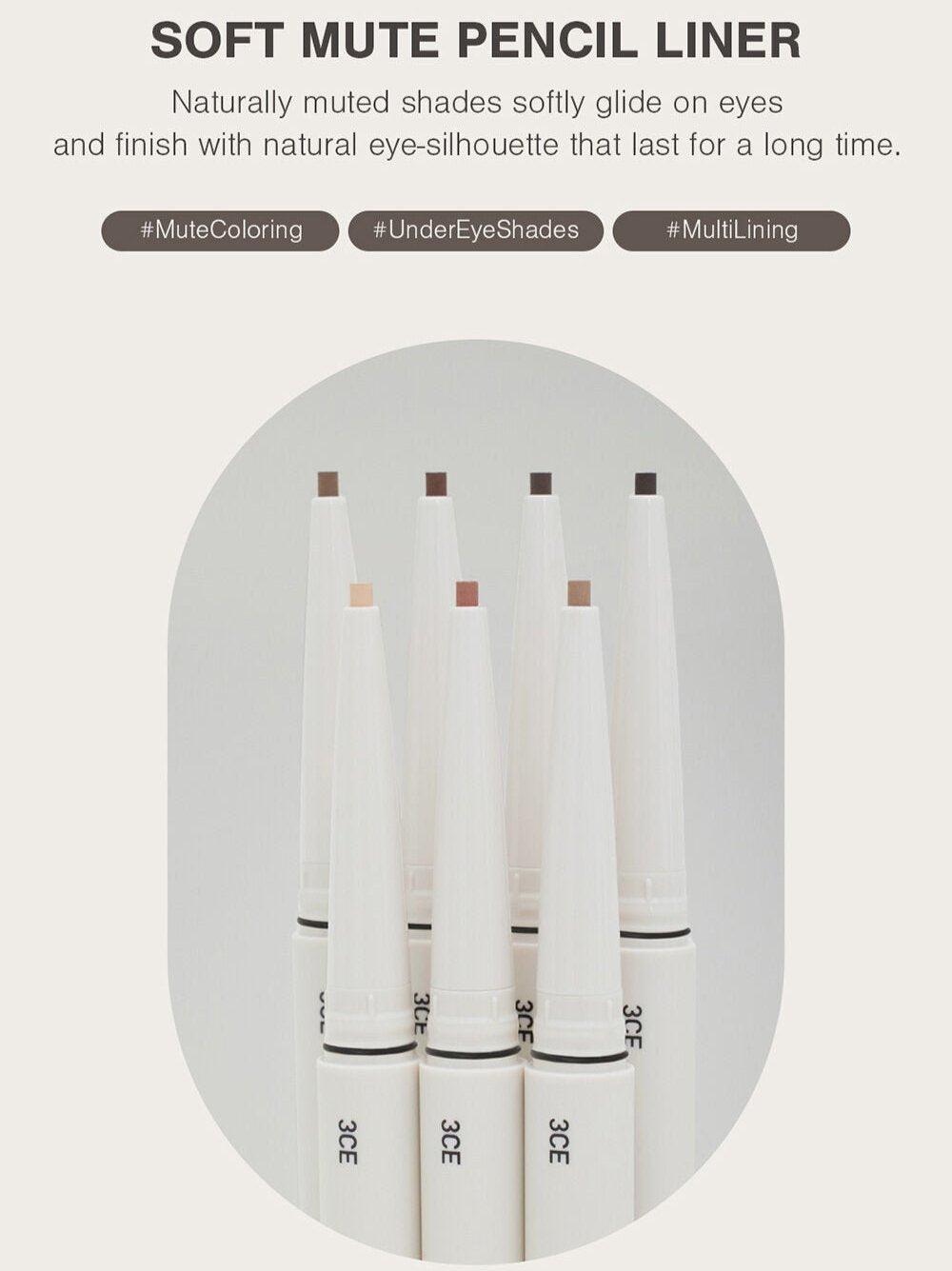 3CE Soft Mute Pencil Liner 0.1g Eyeliner 3CE
