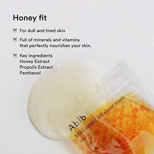 Abib Mild acidic pH sheet mask Honey fit 30ml X10 Mask Sheet Abib