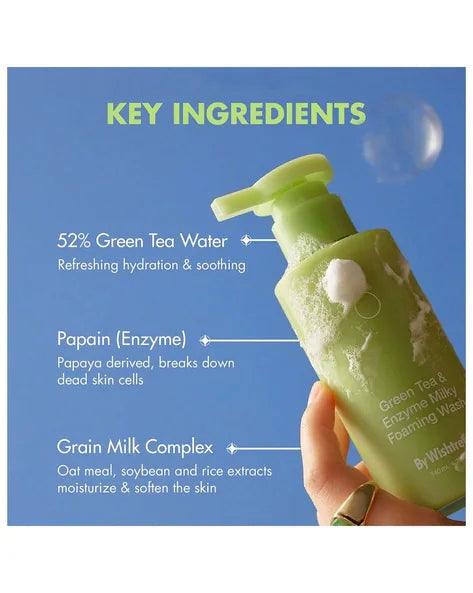 [By Wishtrend] Green Tea & Enzyme Milky Foaming Wash 140ml Cleansing Foam By Wishtrend