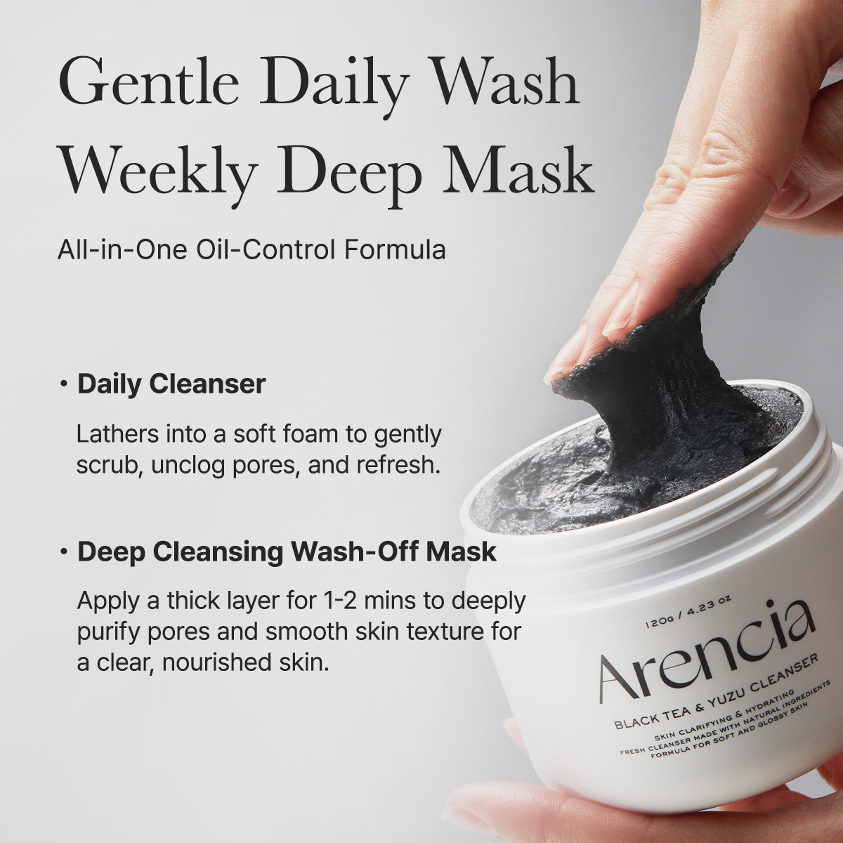 Arencia - Black Tea Rice Mochi Cleanser-thekimyoung.com