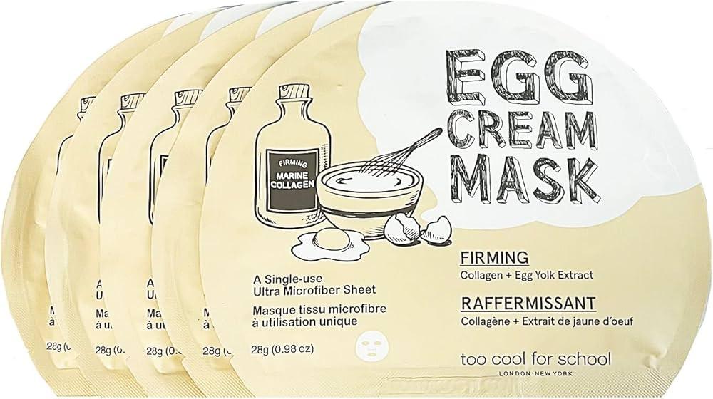 [TOO COOL FOR SCHOOL] Egg Cream Mask Set #Firming (5 Sheets) Mask Sheet TOO COOL FOR SCHOOL