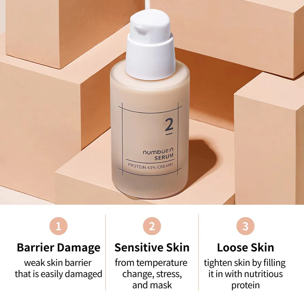 numbuzin No.2 Creamy 43% Protein Serum 50ml-thekimyoung.com