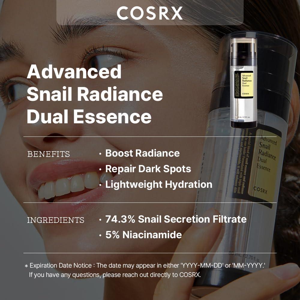 COSRX Advanced Snail Radiance Dual Essence 80ml-thekimyoung.com