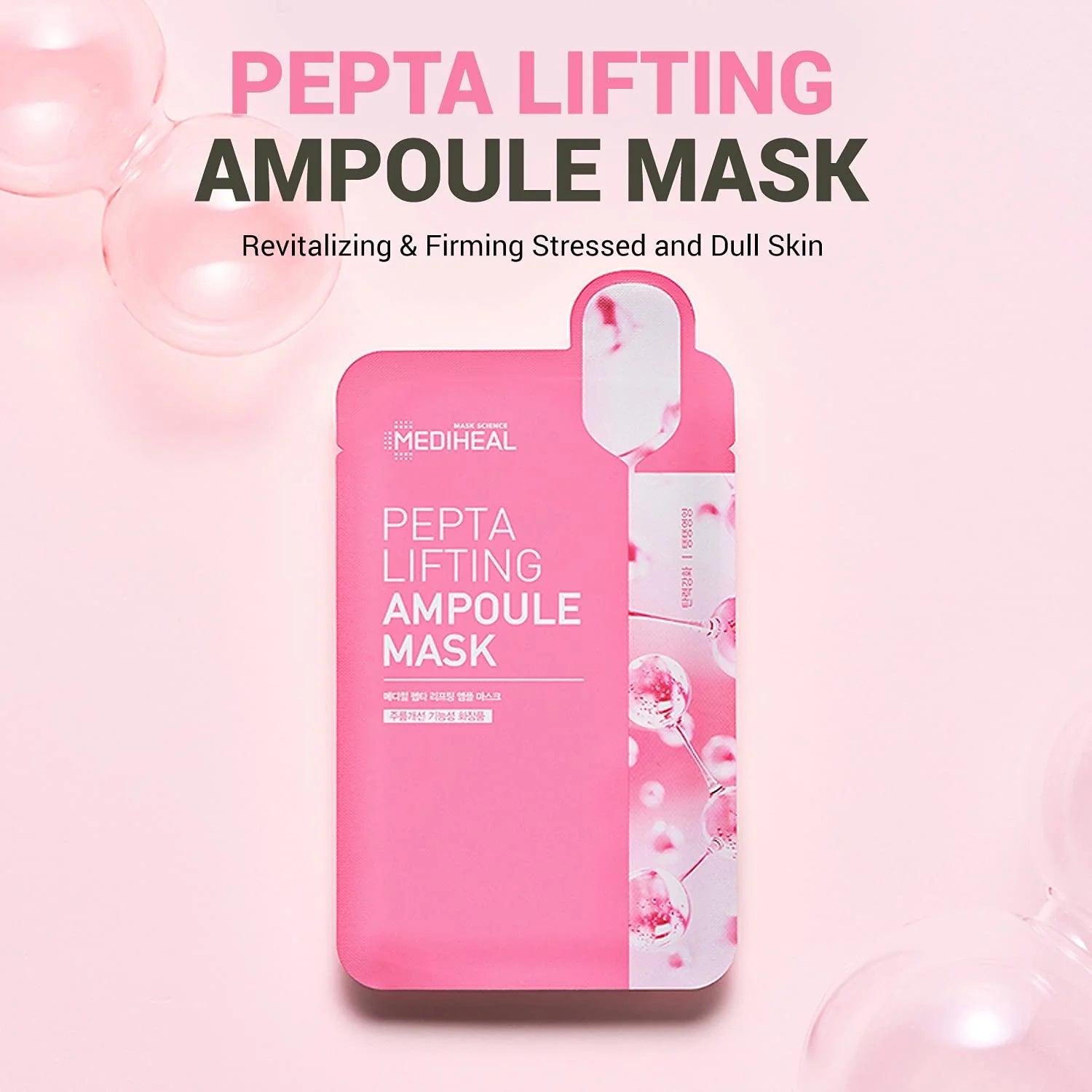 MEDIHEAL Pepta Lifting Ampoule MASK SHEET 20ml X 15pcs Mask Sheet MEDIHEAL