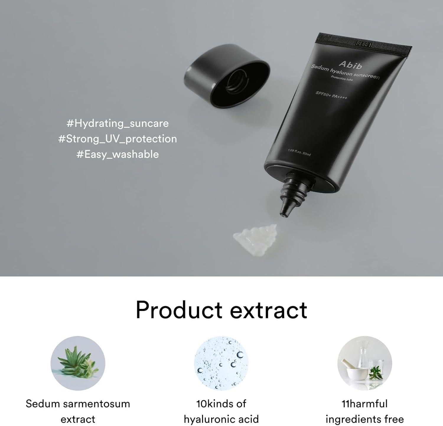Abib Sedum hyaluron sunscreen Protection tube SPF50+ PA ++++ 50ml-thekimyoung.com