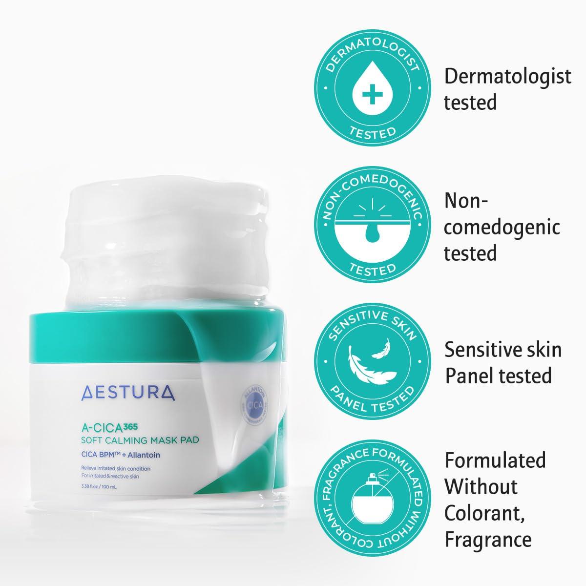 AESTURA A-Cica 365 Soft Calming Mask Pad (60 Pads) Toner Pad AESTURA