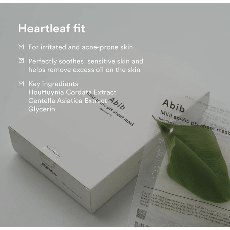 Abib Mild acidic pH sheet mask Heartleaf fit 30ml Mask Sheet Abib
