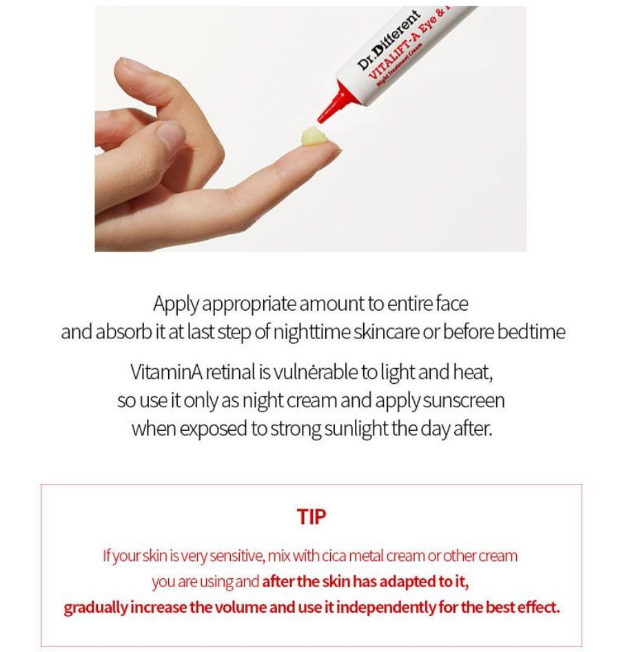 Dr. Different VITALIFT-A 0.025% Retinal Eye & Neck Cream 20g Anti Aging Cream Dr. Different