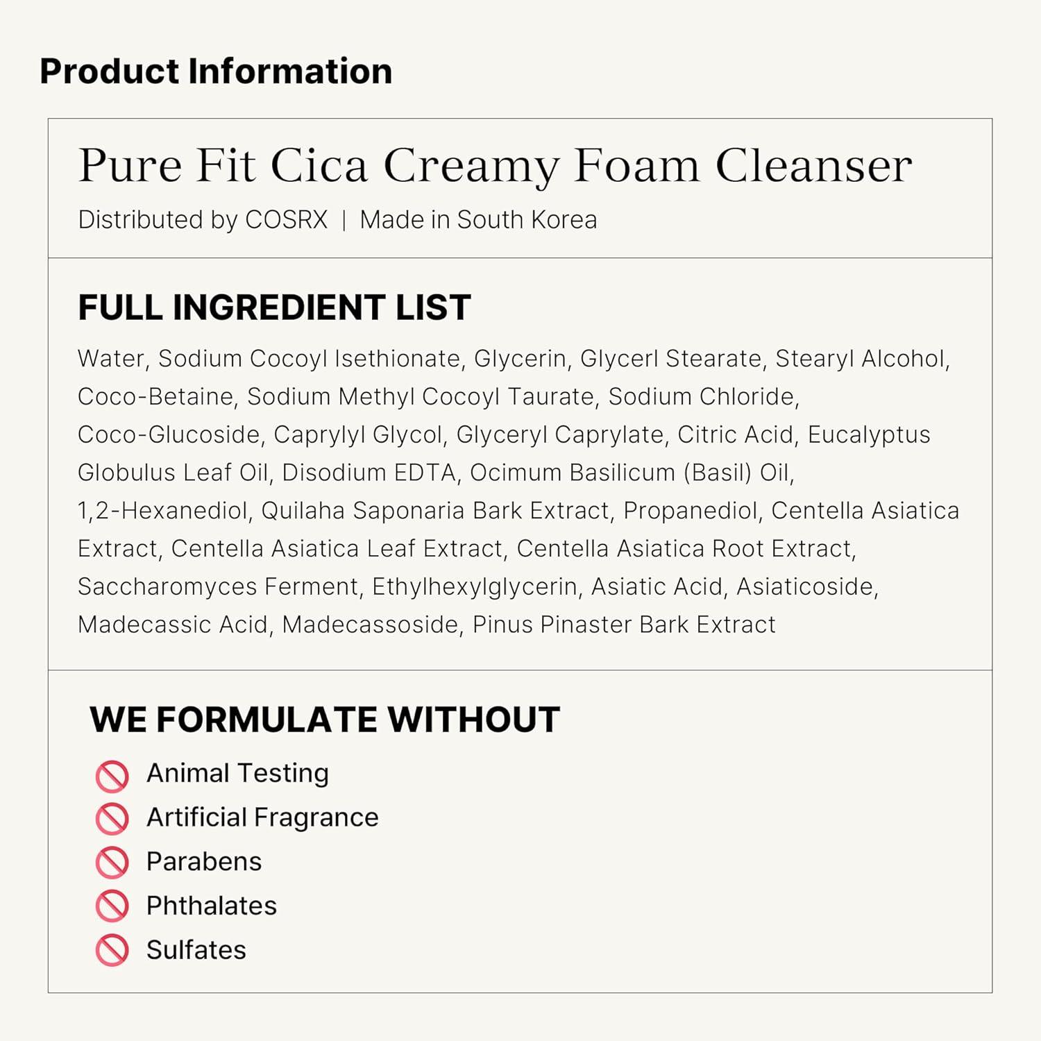 COSRX Pure Fit Cica Creamy Form Cleanser 150ml-thekimyoung.com