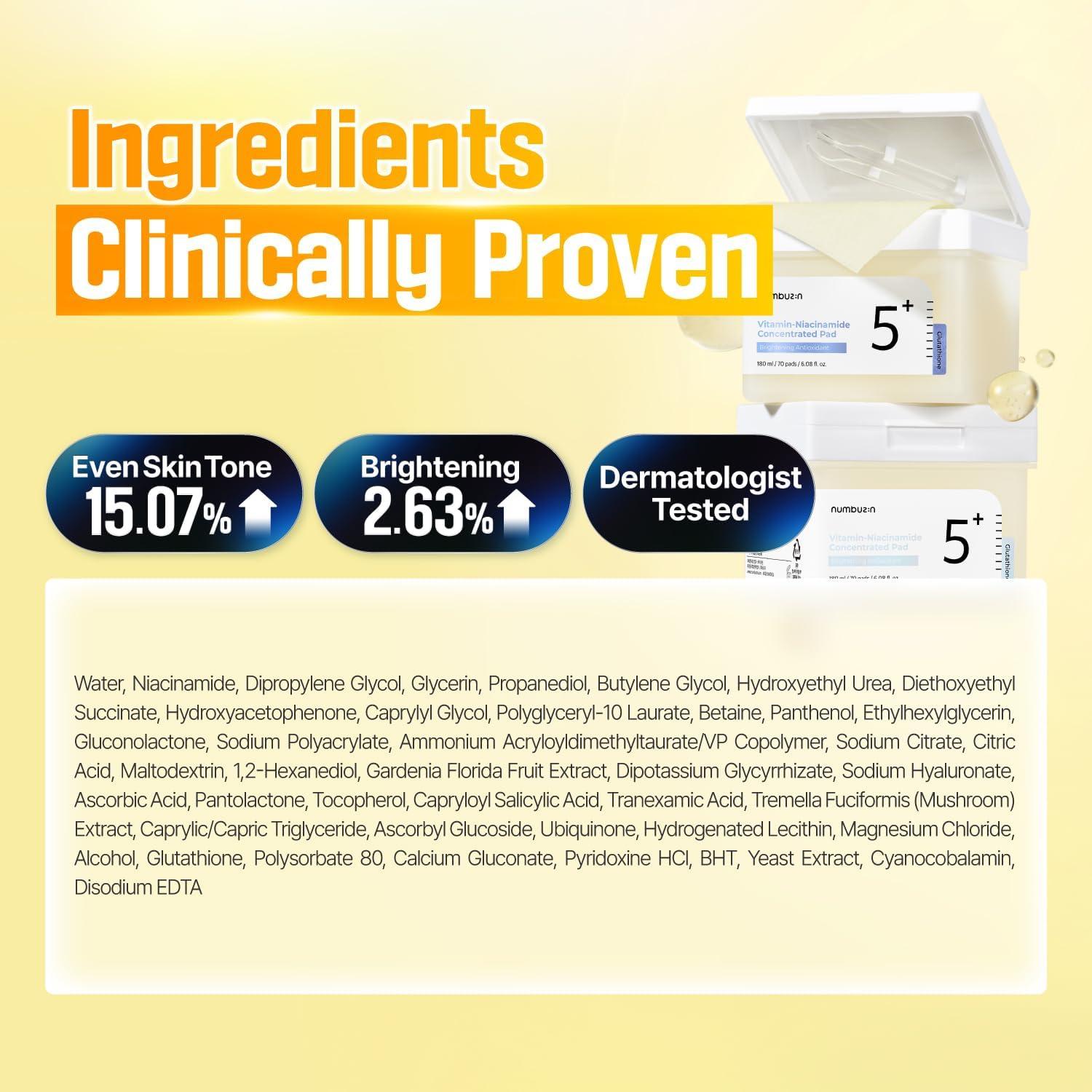 numbuzin No.5+ Vitamin-Niacinamide Concentrated Pad-thekimyoung.com