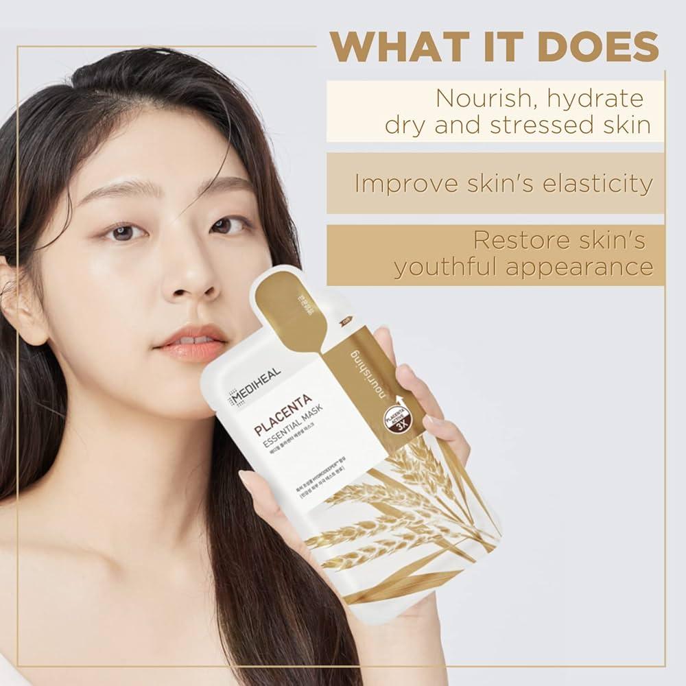 MEDIHEAL Placenta Essential Mask Sheet 10P-thekimyoung.com