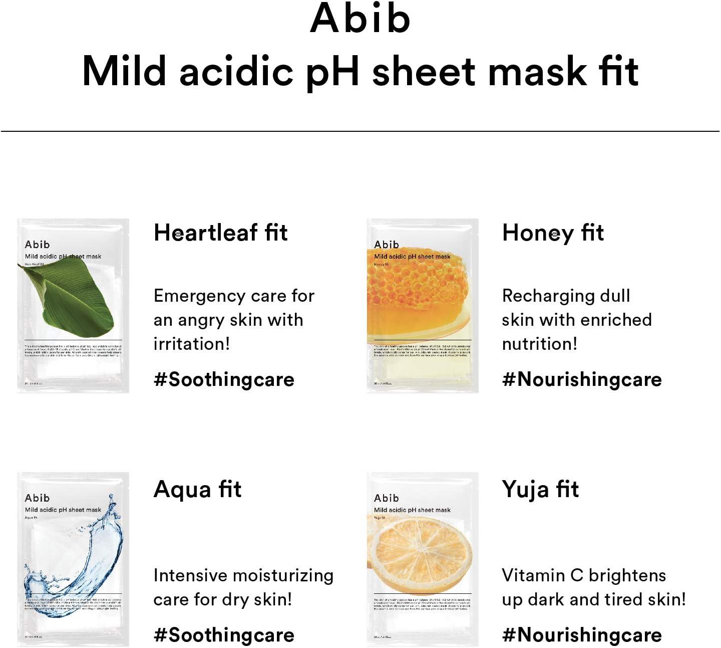 Abib Mild acidic pH sheet mask Aqua fit 30ml x 10-thekimyoung.com