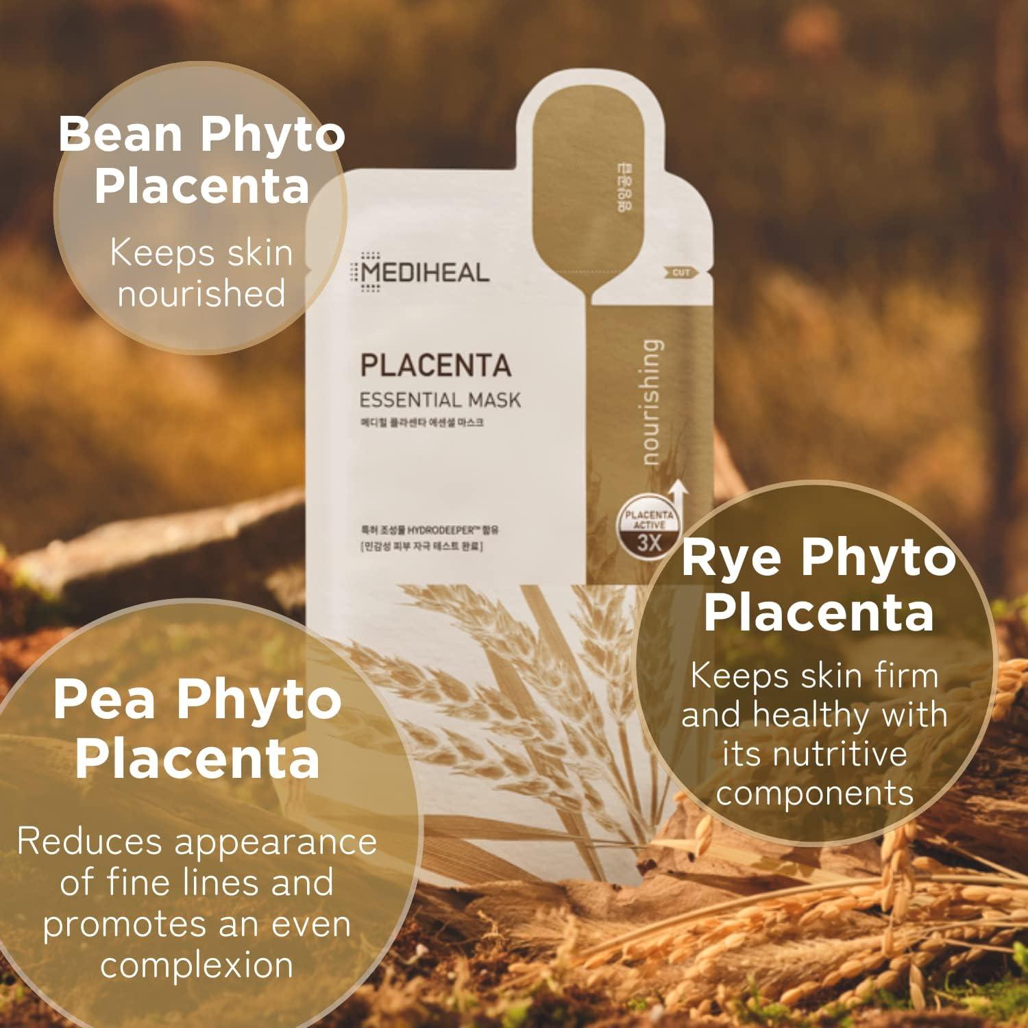 MEDIHEAL Placenta Essential Mask Sheet 10P-thekimyoung.com