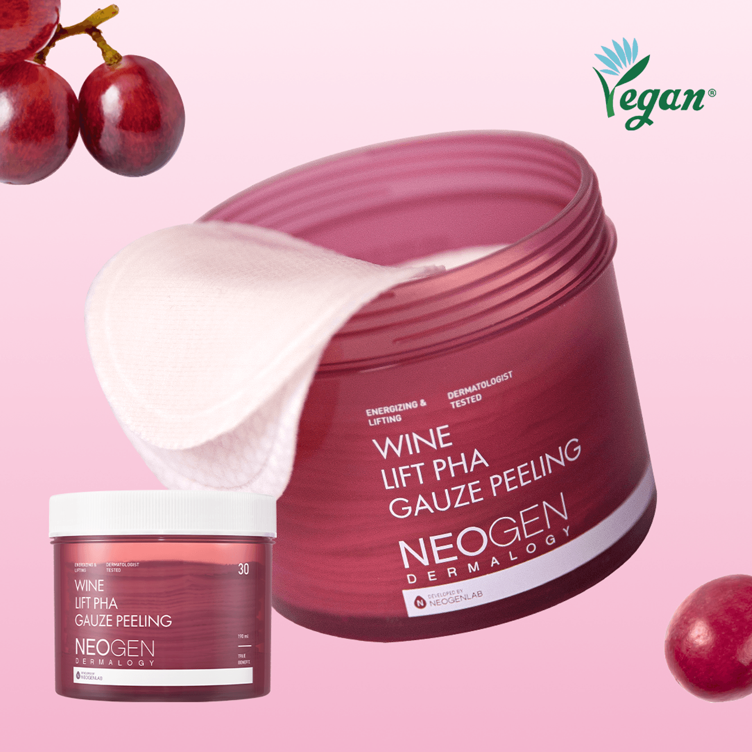 NEOGEN - Dermalogy Wine Lift PHA Gauze Peeling (30 Sheets)-thekimyoung.com