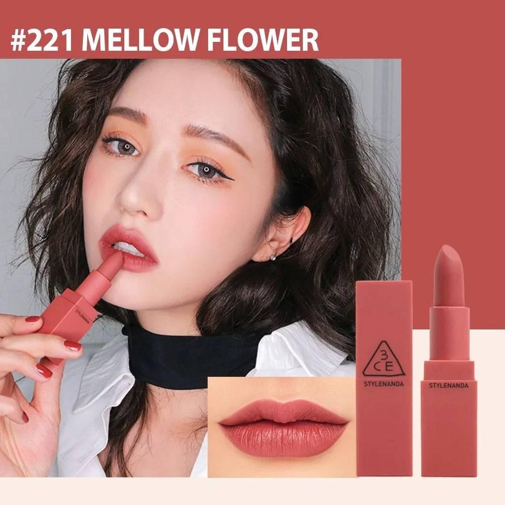 3CE Mood Recipe Matte Lip Color 3.5g (8 Colors) #No2 Lipstick 3CE #221 Mellow Flower