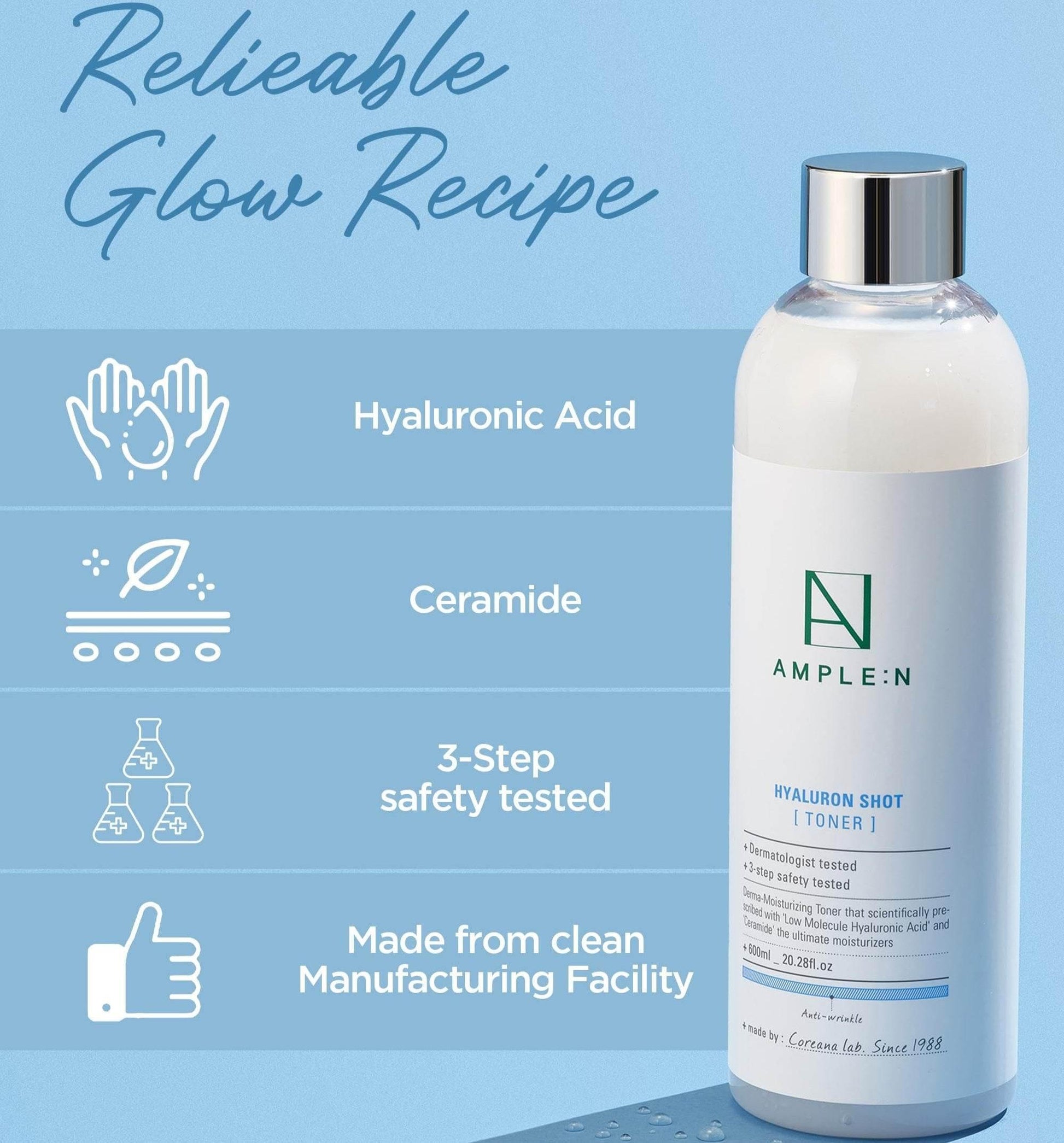 AMPLE:N Hyaluron Shot Toner Jumbo 600ml-thekimyoung.com