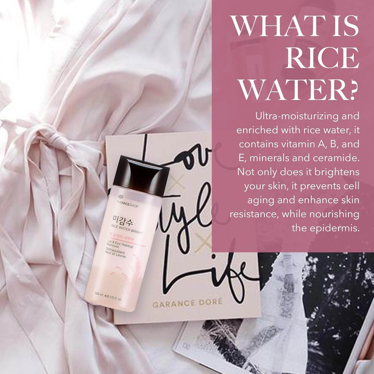 THE FACE SHOP Rice Water Bright Lip & Eye Remover 120ml-thekimyoung.com
