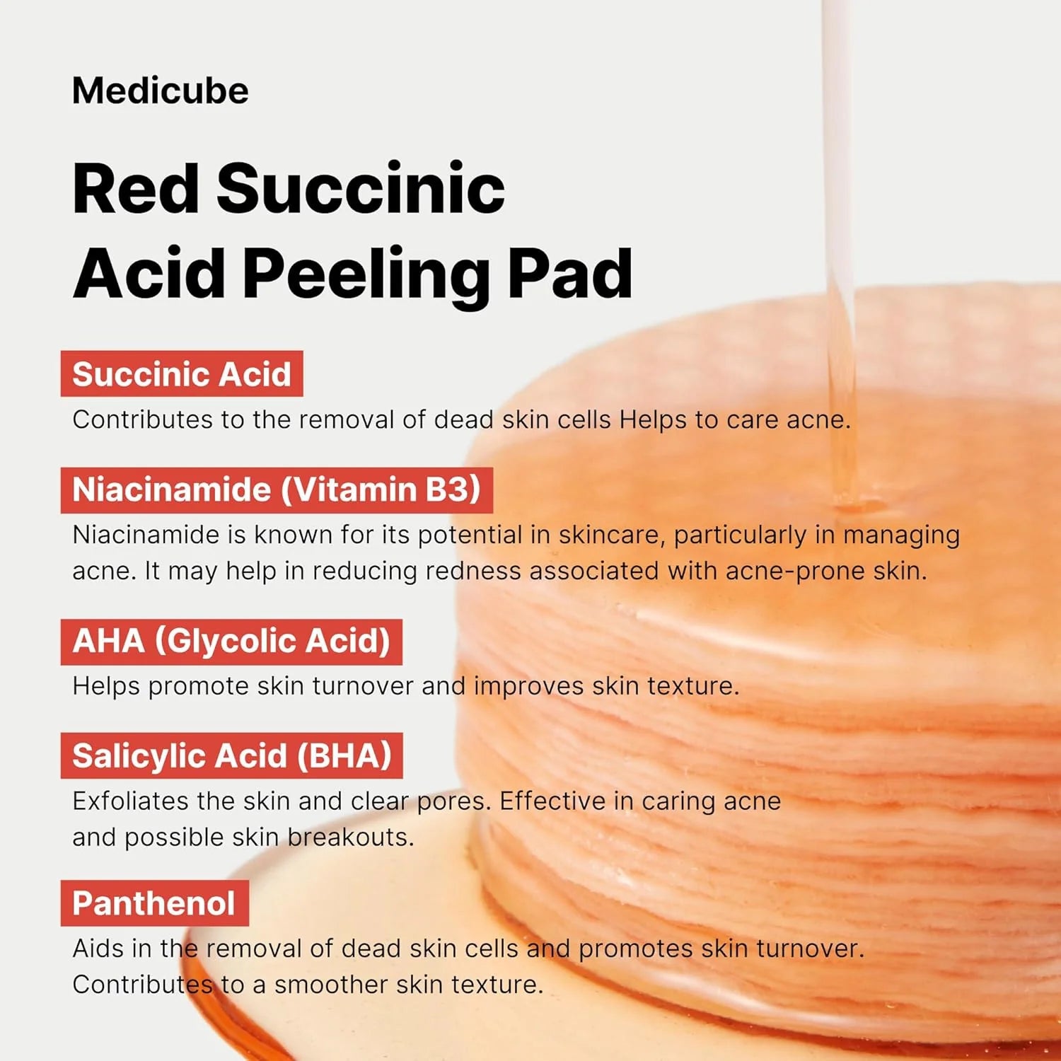 medicube Red Succinic Acid Peeling Pad-thekimyoung.com