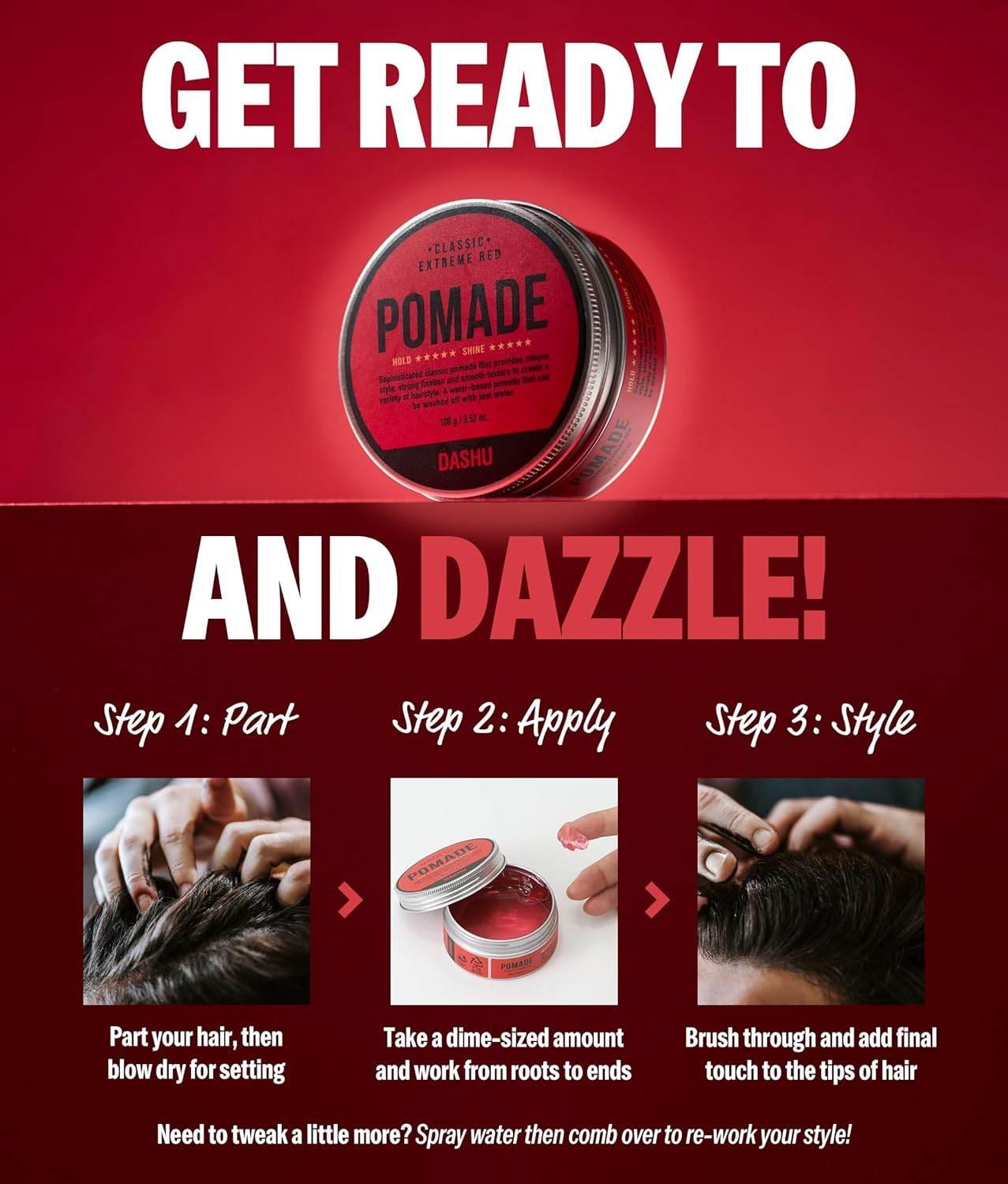 DASHU Classic Extreme Red Pomade 100g-thekimyoung.com