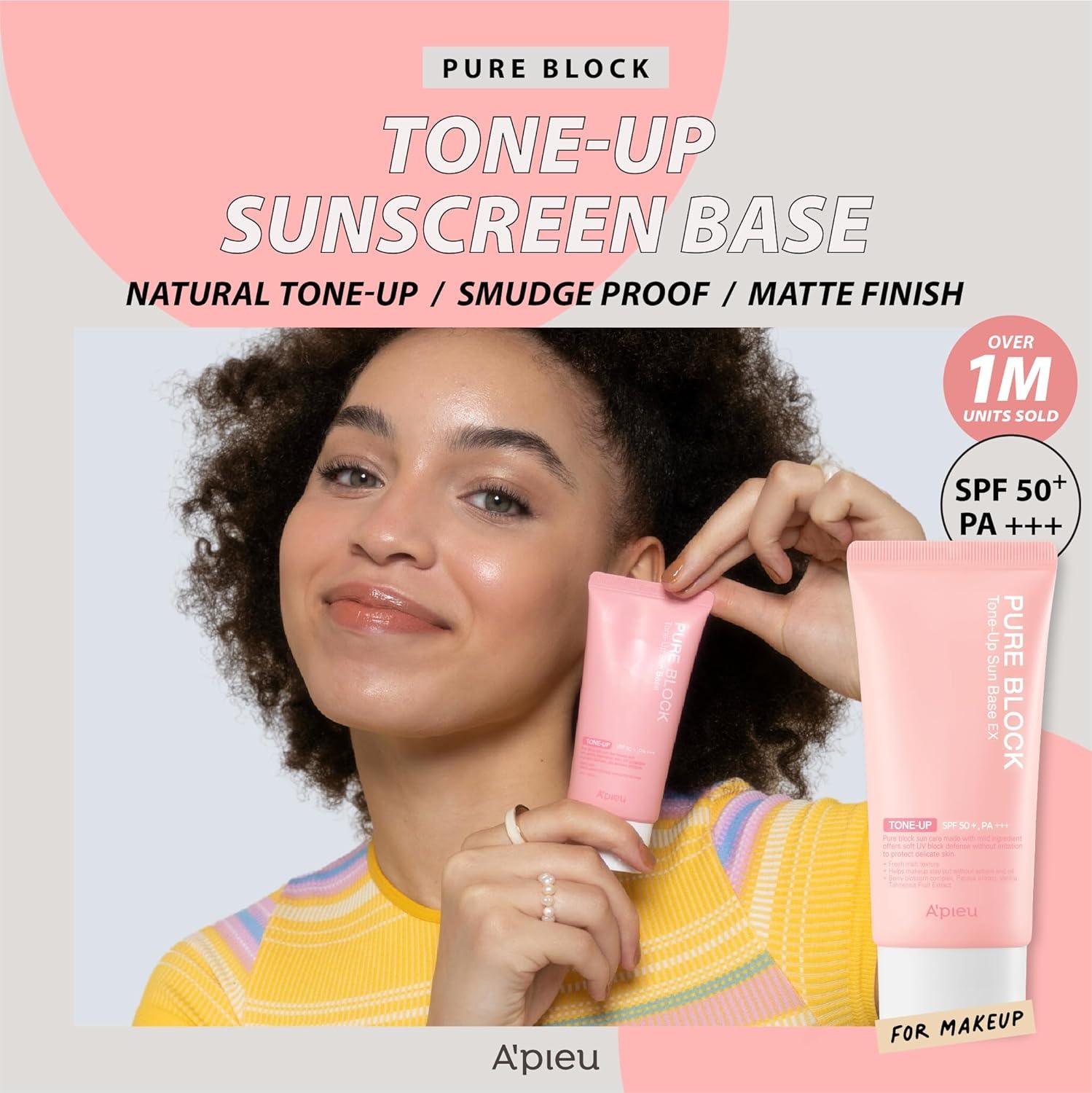 A'pieu Pure Block Tone-Up Sun Base SPF50+/PA+++ 50ml-thekimyoung.com