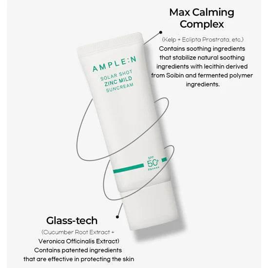AMPLE:N Solar Shot Zinc Mild Suncream 40ml SPF 50+ PA++++-thekimyoung.com