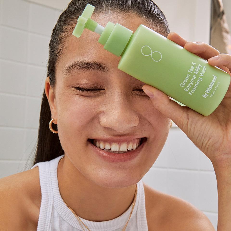 [By Wishtrend] Green Tea & Enzyme Milky Foaming Wash 140ml Cleansing Foam By Wishtrend