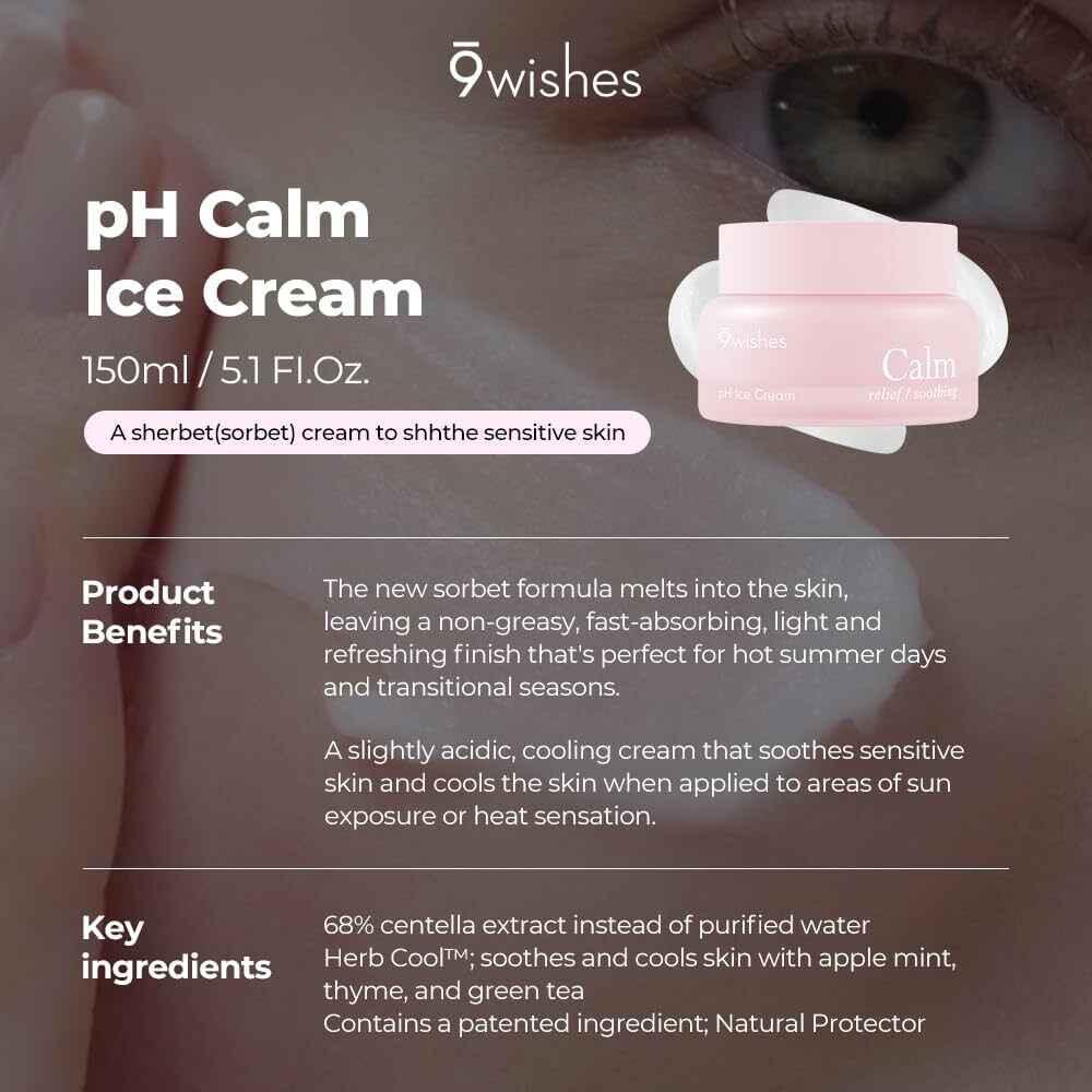 9wishes pH Calm Ice Cream 50ml Face Cream 9wishes