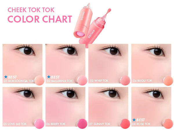 AMUSE Cheek Tok Tok (8 Shades) Face Blush AMUSE