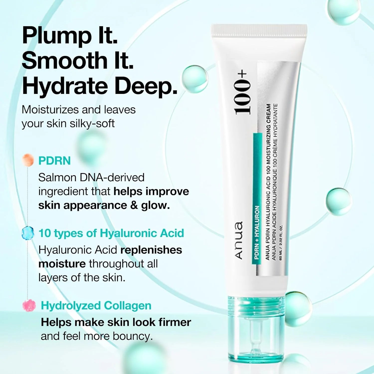 Anua - PDRN Hyaluronic Acid 100 Moisturizing Cream (60ml)-thekimyoung.com