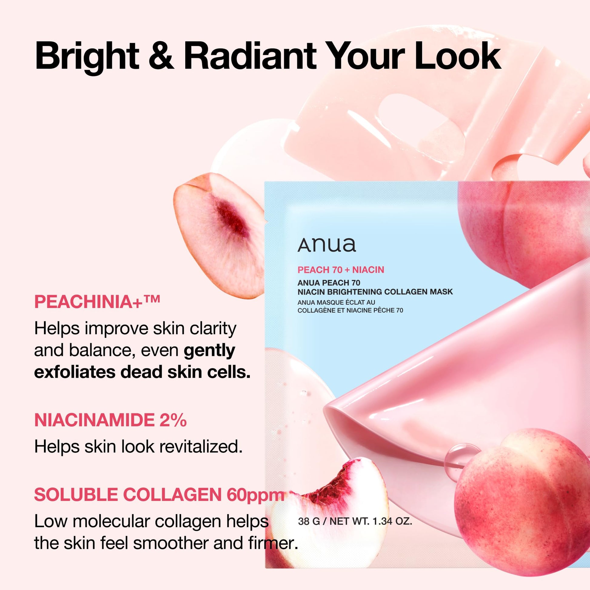 Anua Peach 70 Niacin Serum Mask Sheet - 10pcs-thekimyoung.com