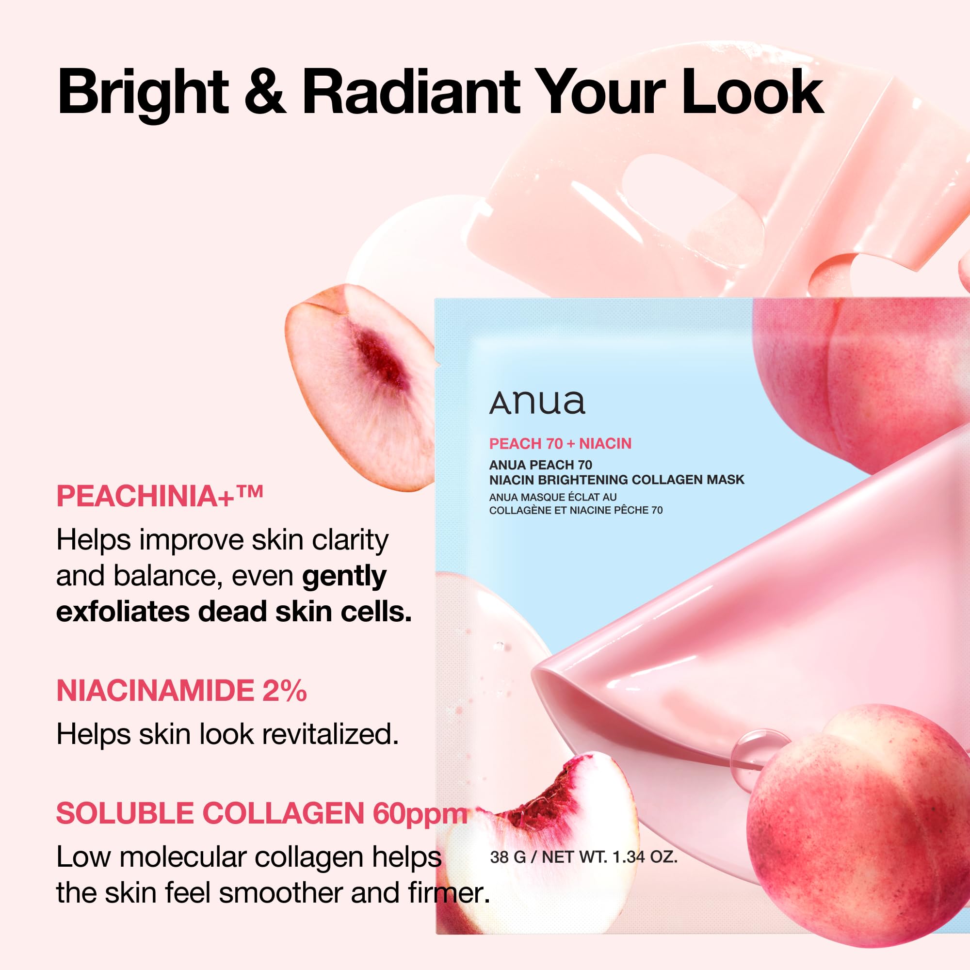 Anua Peach 70 Niacin Serum Mask Sheet - 10pcs-thekimyoung.com