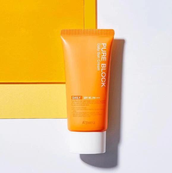 A'pieu Pure Block Daily Sun Cream SPF45/PA+++ 100ml-thekimyoung.com